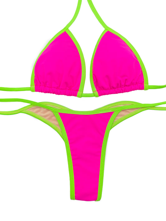 Pink & Green Neon Posing Bikini
