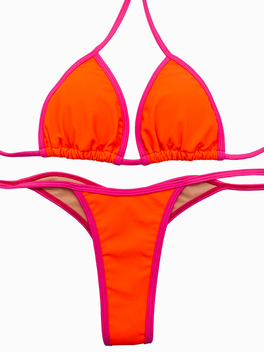 Orange & Pink Neon Posing Bikini