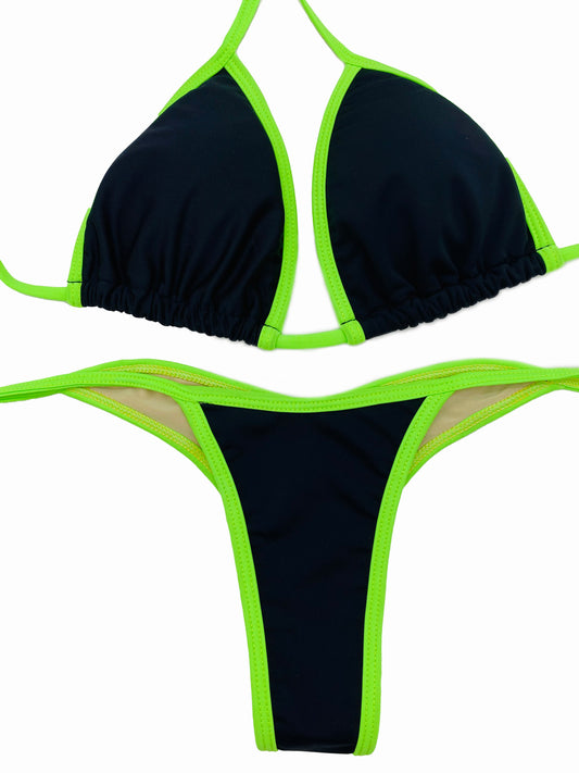 Neon Green Trim Posing Bikini