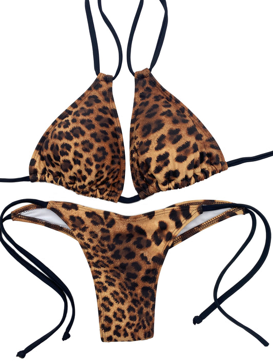 Cheetah Thong Bikini Bottoms