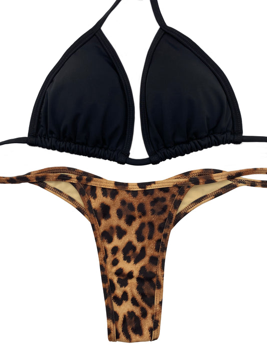 Black Cheetah Posing Bikini