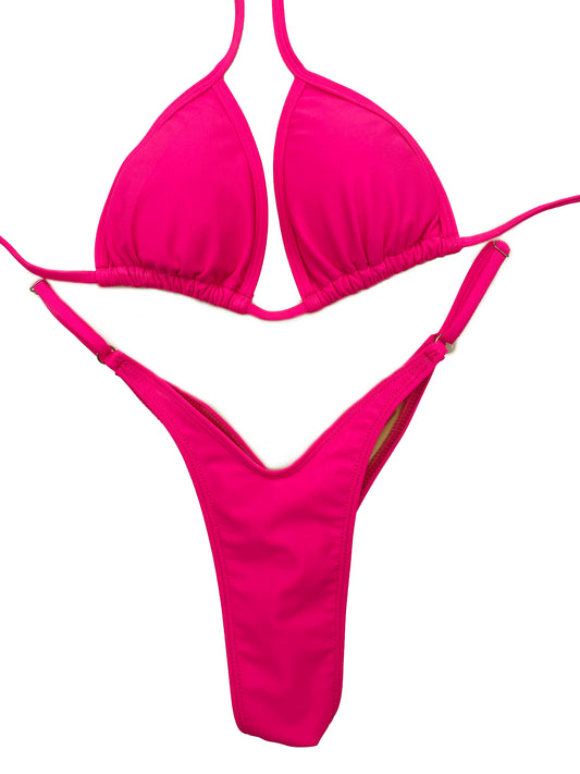 Neon Pink Wellness Posing Bikini