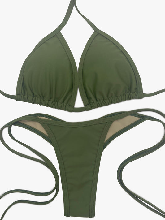 Olive Green Posing Bikini