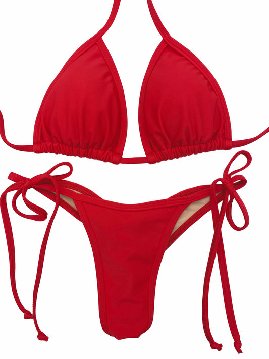 Red Posing Bikini
