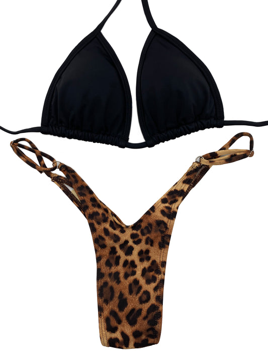Black Cheetah Wellness Posing Bikini
